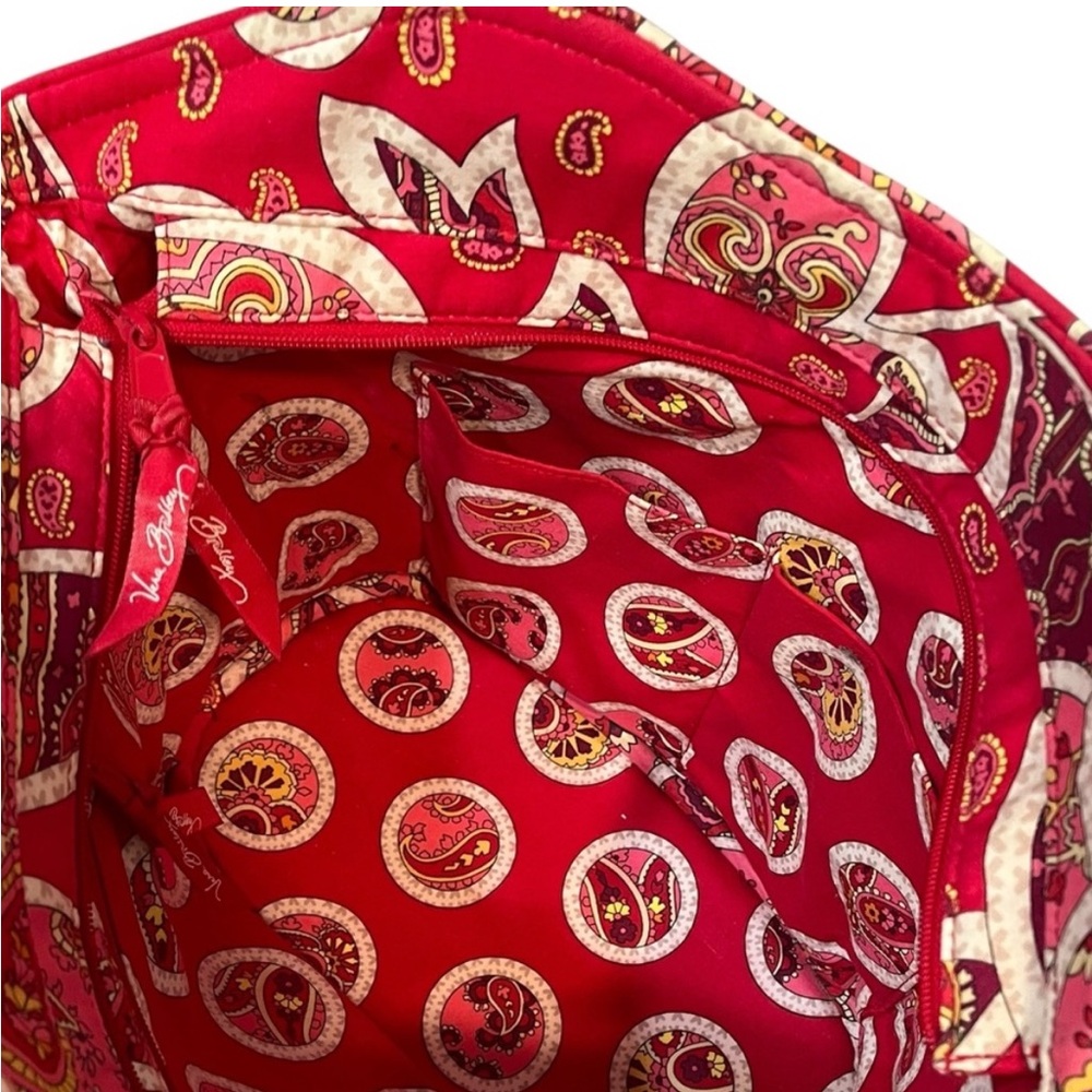 Vera Bradley Quilted Rosie Posie Red Heart Tote Bag/Purse - Picture 11 of 12